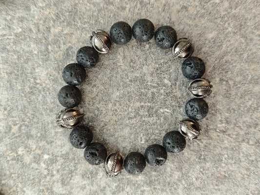 Edelstein-Armband „Spartan Strength“ – Lava & Krieger-Helme