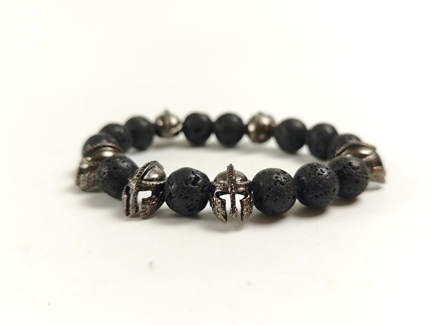 Edelstein-Armband „Spartan Strength“ – Lava & Krieger-Helme