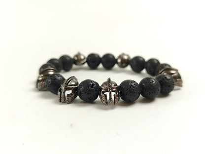 Edelstein-Armband „Spartan Strength“ – Lava & Krieger-Helme