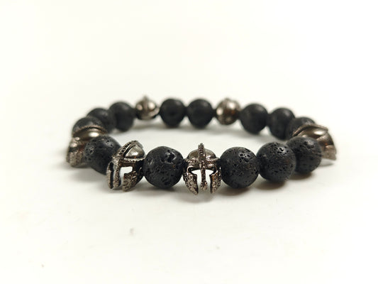 Edelstein-Armband „Spartan Strength“ – Lava & Krieger-Helme