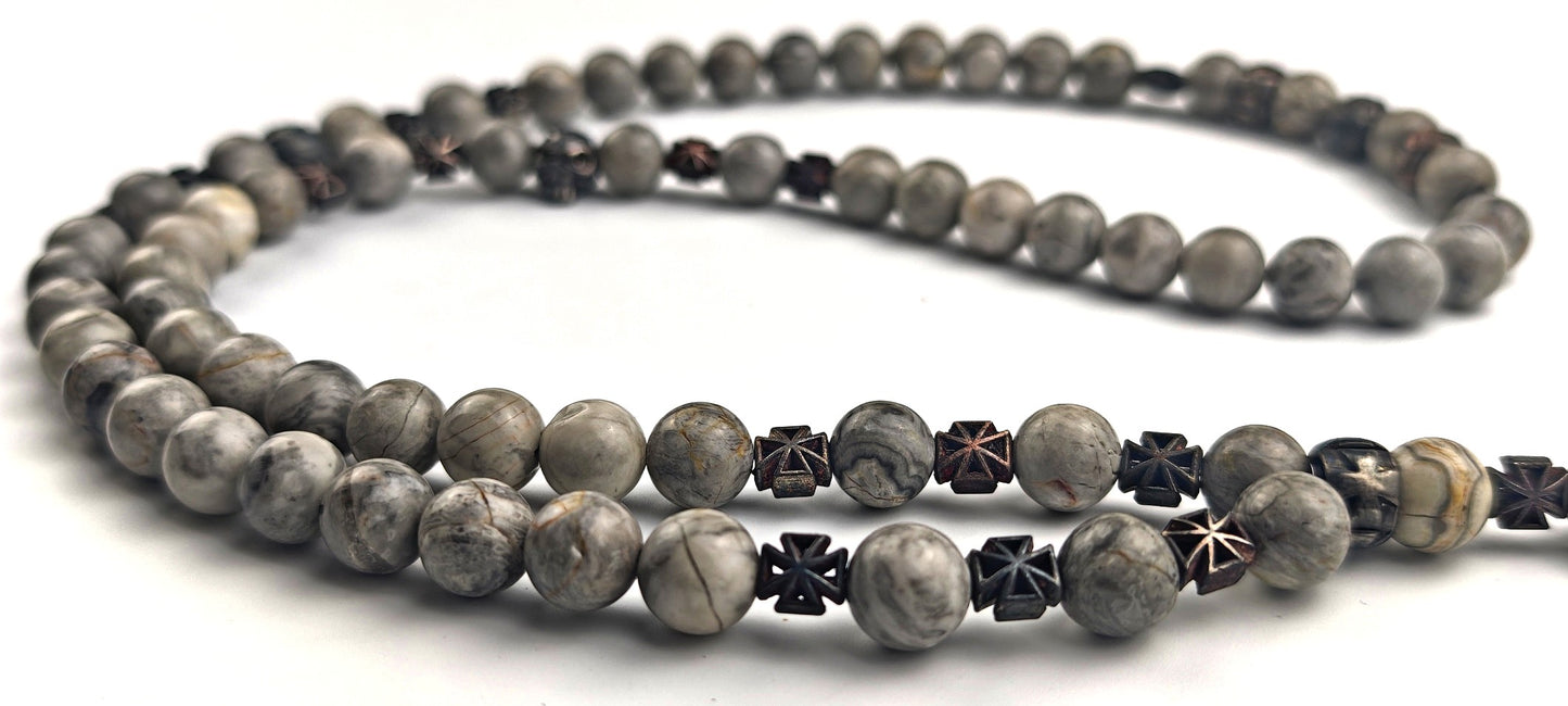 Rosty Grey Hound - Rosenkranz Kette, handmade